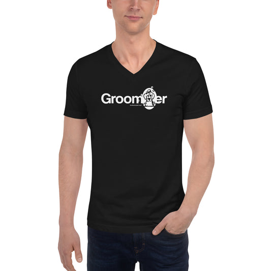 Unisex Short Sleeve Groomer V-Neck T-Shirt