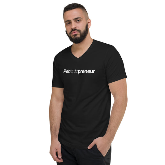 Unisex Short Sleeve PetPrenuer Dog V-Neck T-Shirt