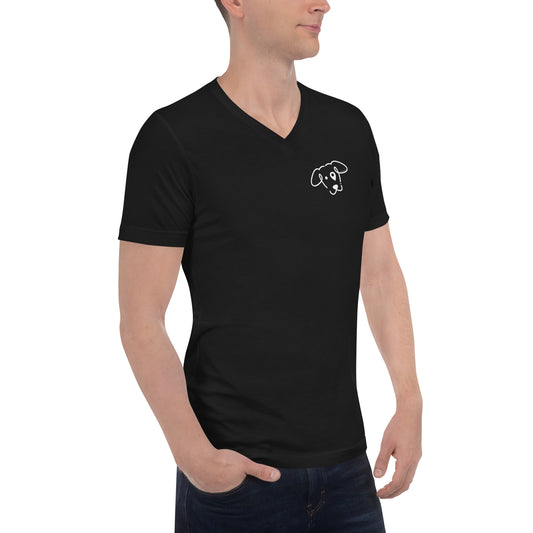 Unisex Short Sleeve Logo V-Neck T-Shirt