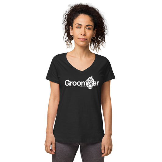 Women’s fitted Groomer v-neck t-shirt